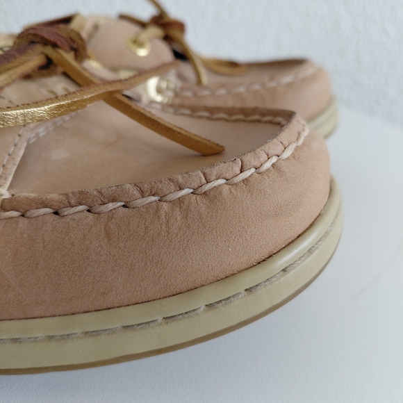 SOLD SOLD SOLD Linen Eyelet Gold/Tan Boat Shoes - Picture 11 of 15